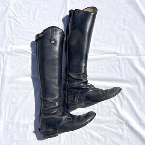 Der Dau Custom Equestrian Extra Tall Riding Boots Womens 6 Black Leather